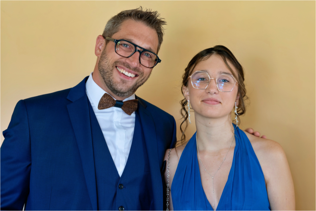 En bleu